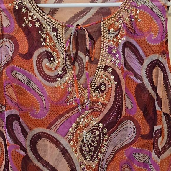 NEW YORK COMPANY SHEER Y2K BLOUSE SIZE M - Picture 2 of 8